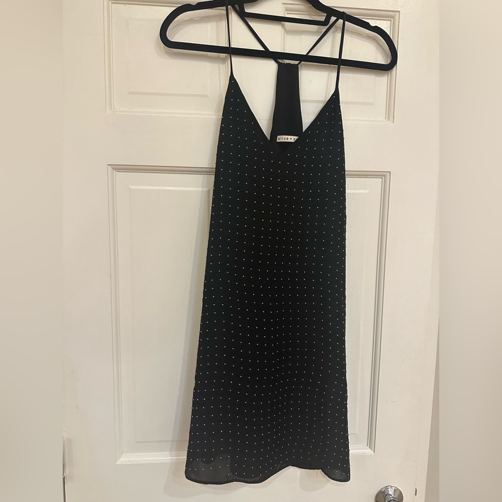 Alice + Olivia Black Studded Slip Dress size xs